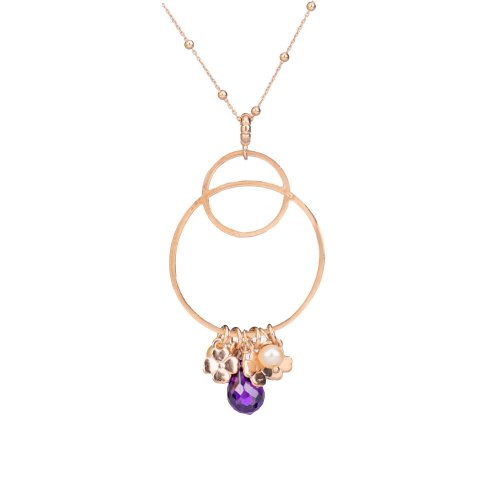 Rose gold plated sterling silver necklace with charm.