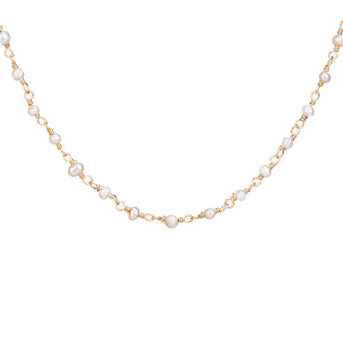 Yellow gold plated sterling silver rosary necklace.
