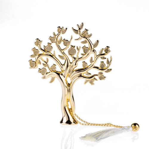 2023, Lucky charm with gold plated metal tree.